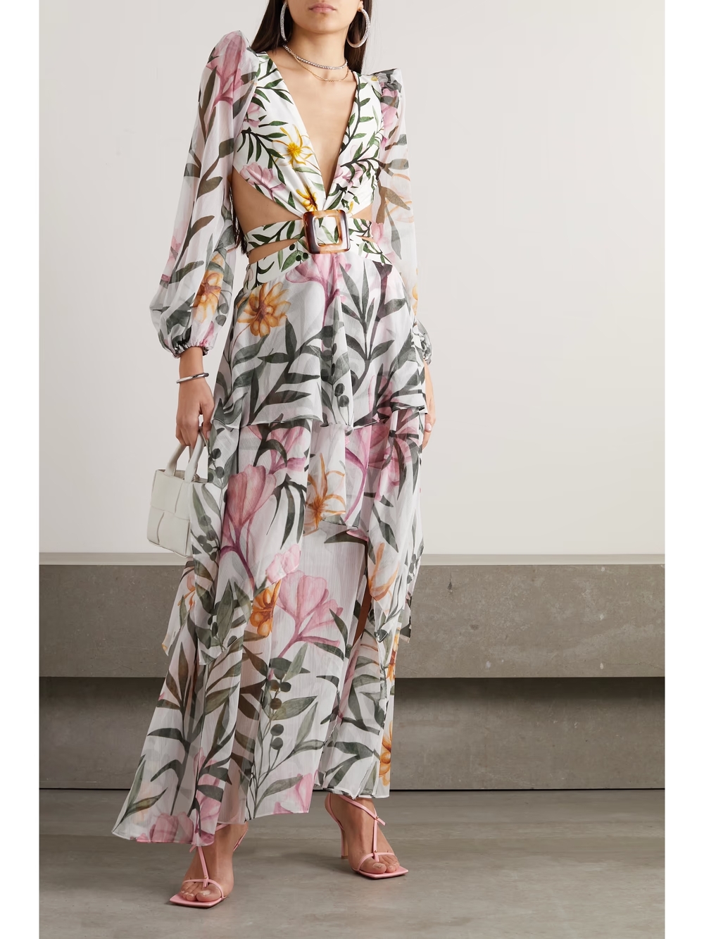 PatBOJasmin Belted Cutout Maxi Dress